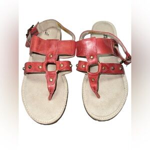 Caterpillar Birdsong Paprika‎ Red Leather Women's Sandals size 7 1/2